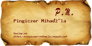 Pingiczer Mihaéla névjegykártya